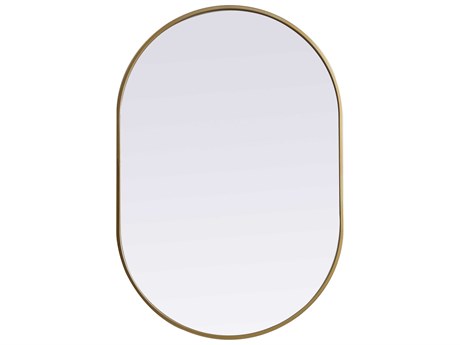 Elegant Lighting Asha Brass Oval Wall Mirror