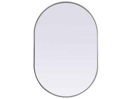 Elegant Lighting Asha Silver Oval Wall Mirror