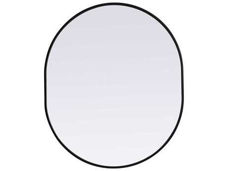 Elegant Lighting Asha Black Oval Wall Mirror