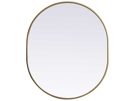 Elegant Lighting Asha Brass Oval Wall Mirror