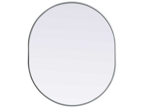 Elegant Lighting Asha Silver Oval Wall Mirror