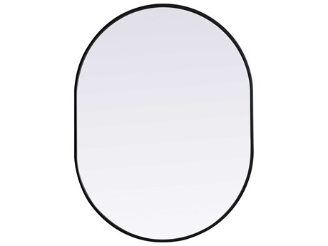 Elegant Lighting Asha Black Oval Wall Mirror