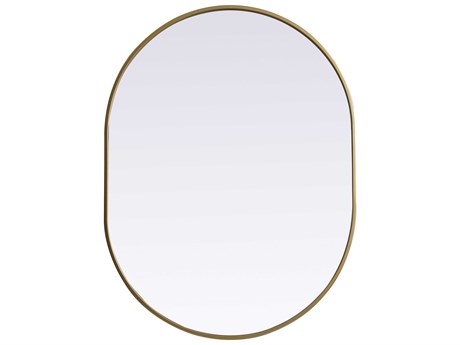 Elegant Lighting Asha Brass Oval Wall Mirror