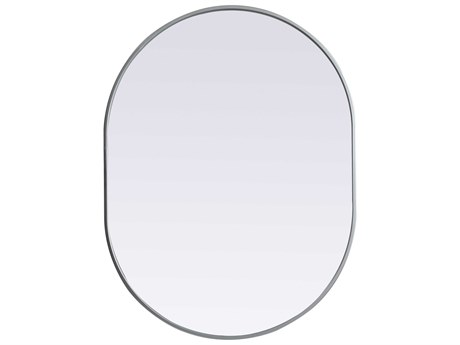 Elegant Lighting Asha Silver Oval Wall Mirror