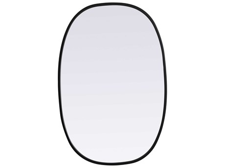 Elegant Lighting Brynn Black Oval Wall Mirror