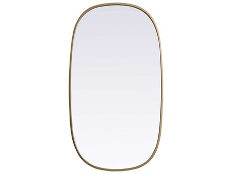 Elegant Lighting Brynn Brass Oval Wall Mirror