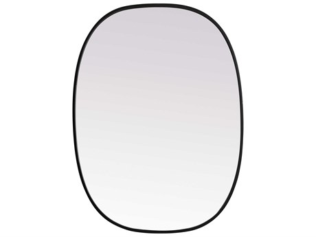 Elegant Lighting Brynn Black Oval Wall Mirror