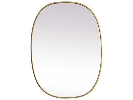 Elegant Lighting Brynn Brass Oval Wall Mirror
