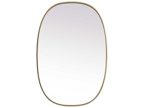 Elegant Lighting Brynn Brass Oval Wall Mirror