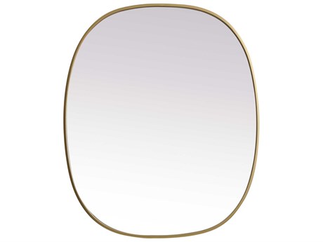 Elegant Lighting Brynn Brass Oval Wall Mirror