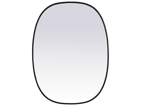 Elegant Lighting Brynn Black Oval Wall Mirror