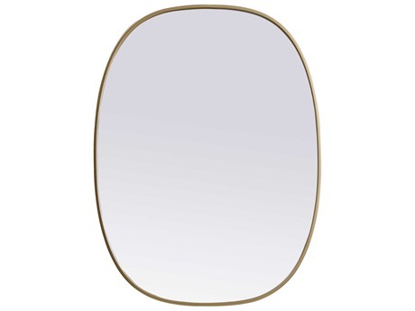 Elegant Lighting Brynn Brass Oval Wall Mirror