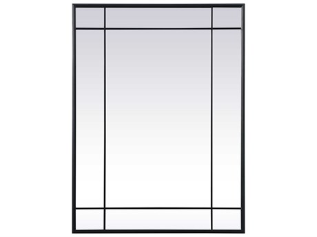 Elegant Lighting Viola Black Rectangular Wall Mirror