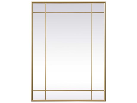 Elegant Lighting Viola Brass Rectangular Wall Mirror