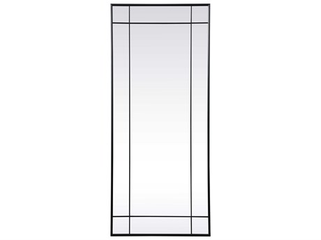 Elegant Lighting Viola Black Rectangular Floor Mirror