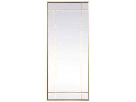 Elegant Lighting Viola Brass Rectangular Floor Mirror