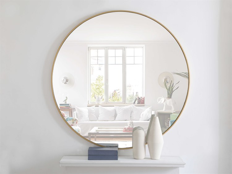Elegant Lighting Eternity Brass 48'' Wide Round Wall Mirror EGMR4048BR