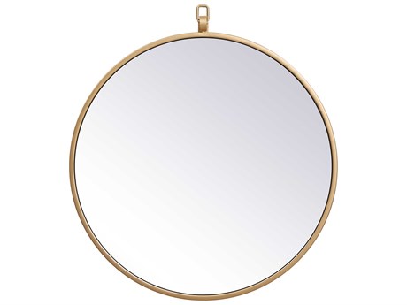 Elegant Lighting Eternity Brass Round Wall Mirror