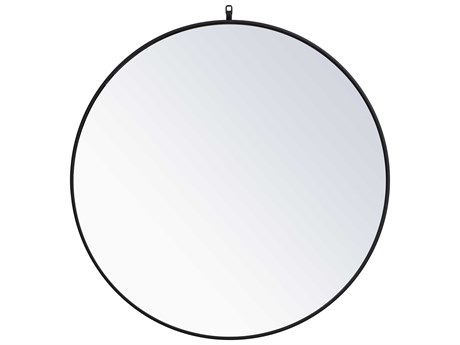 Elegant Lighting Eternity Black Round Wall Mirror
