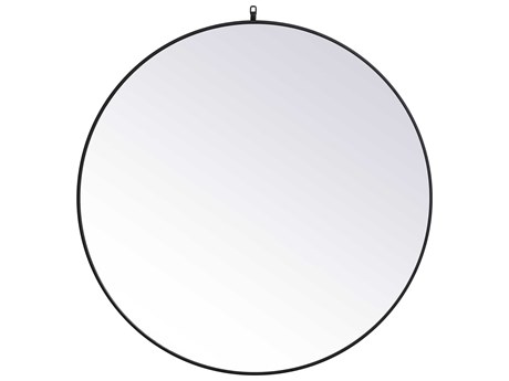Elegant Lighting Eternity Black Round Wall Mirror