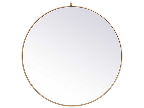 Elegant Lighting Eternity Brass Round Wall Mirror