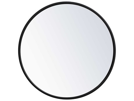Elegant Lighting Eternity Black Round Wall Mirror