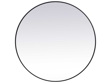 Elegant Lighting Eternity Black Round Wall Mirror