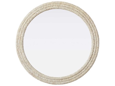 Elegant Lighting Marlowe Linen White Round Wall Mirror