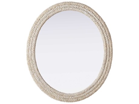 Elegant Lighting Marlowe Linen White Oval Wall Mirror