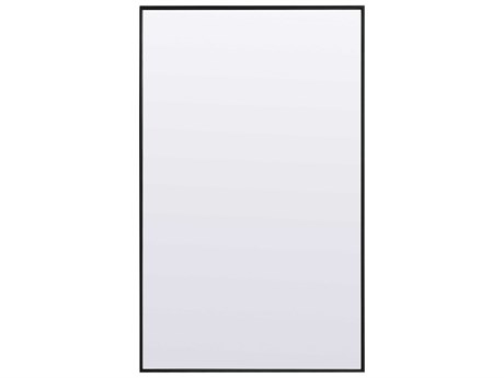 Elegant Lighting Eternity Black Rectangular Floor Mirror