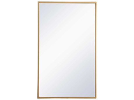 Elegant Lighting Wyn Brass Rectangular Medicine Cabinet Wall Mirror