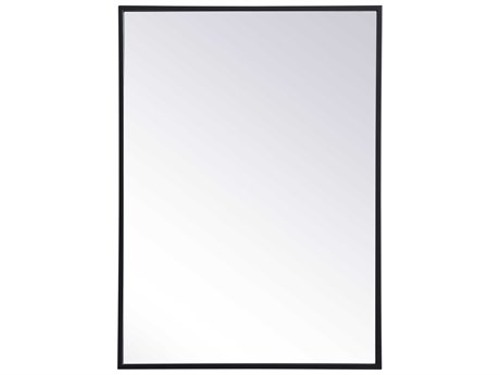 Elegant Lighting Wyn Black Rectangular Medicine Cabinet Wall Mirror