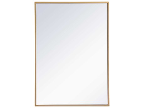 Elegant Lighting Wyn Brass Rectangular Wall Mirror