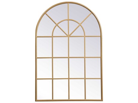 Elegant Lighting Motif Brass Wall Mirror