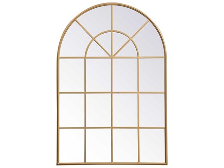 Elegant Lighting Motif Brass Wall Mirror