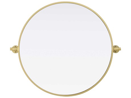 Elegant Lighting Amoura Brass Round Wall Mirror