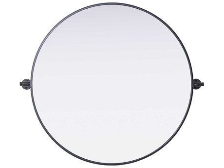 Elegant Lighting Amoura Black Round Wall Mirror