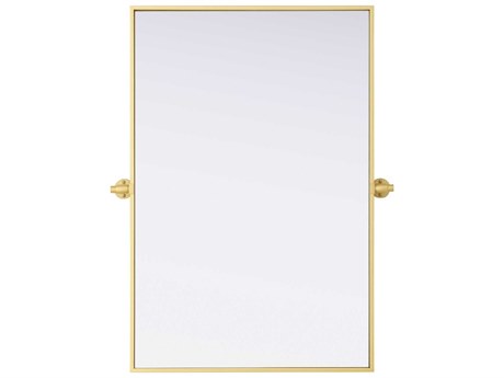 Elegant Lighting Amoura Brass Rectangular Wall Mirror