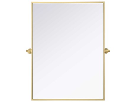 Elegant Lighting Amoura Brass Rectangular Wall Mirror