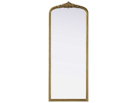 Elegant Lighting Naomi Distressed Antique Brass Floor Mirror