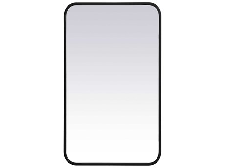 Elegant Lighting Evermore Black Rectangular Wall Mirror