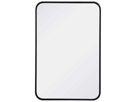 Elegant Lighting Evermore Black Rectangular Wall Mirror