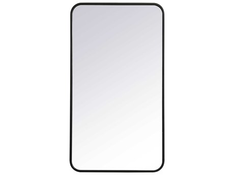 Elegant Lighting Evermore Black Rectangular Wall Mirror