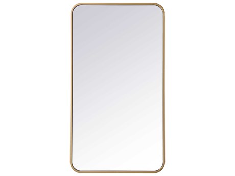 Elegant Lighting Evermore Brass Rectangular Wall Mirror
