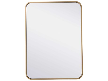 Elegant Lighting Evermore Brass Rectangular Wall Mirror
