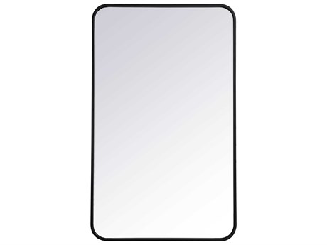 Elegant Lighting Evermore Black Rectangular Wall Mirror