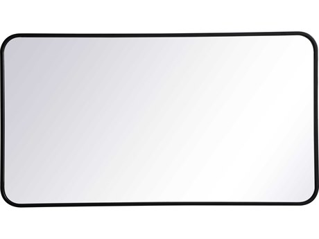 Elegant Lighting Evermore Black Rectangular Wall Mirror