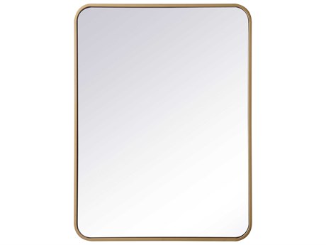 Elegant Lighting Evermore Brass Rectangular Wall Mirror