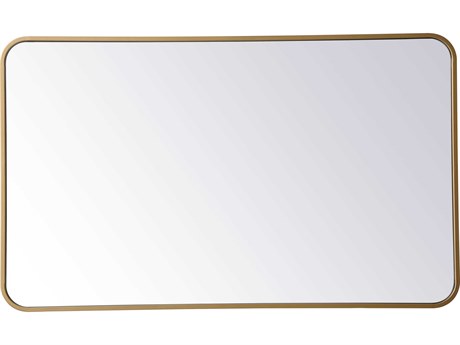 Elegant Lighting Evermore Brass Rectangular Wall Mirror