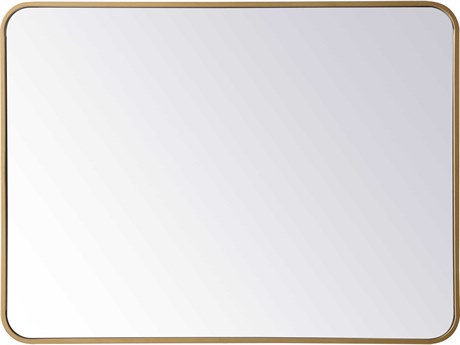 Elegant Lighting Evermore Brass Rectangular Wall Mirror